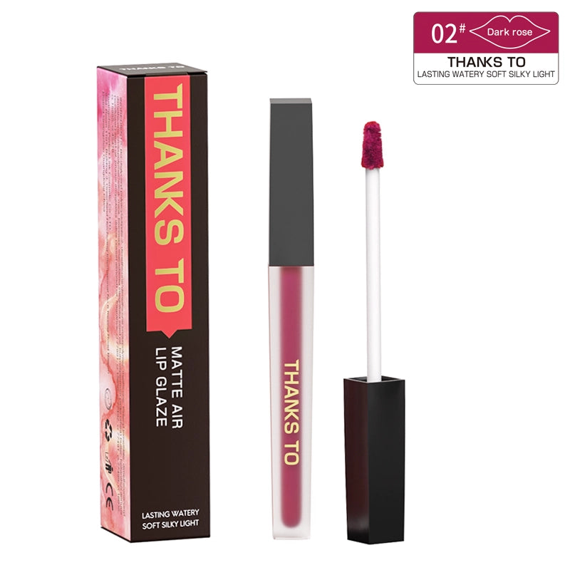 THANKS TO Flawless Matte Air Lip Gloss-Long-lasting Velvet Finish with four colors
