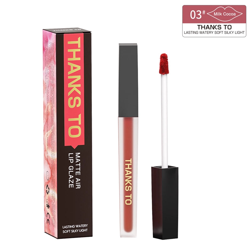 THANKS TO Flawless Matte Air Lip Gloss-Long-lasting Velvet Finish with four colors