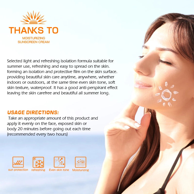 THANKS TO Moisturizing Sunscreen Cream, uva/uvb 50g