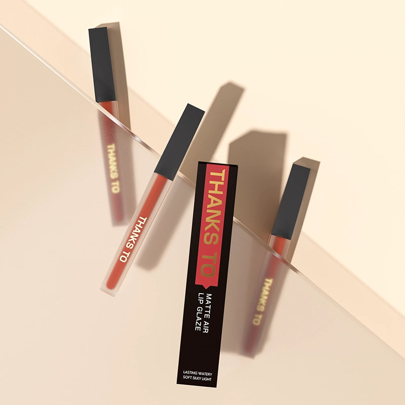 THANKS TO Flawless Matte Air Lip Gloss-Long-lasting Velvet Finish with four colors