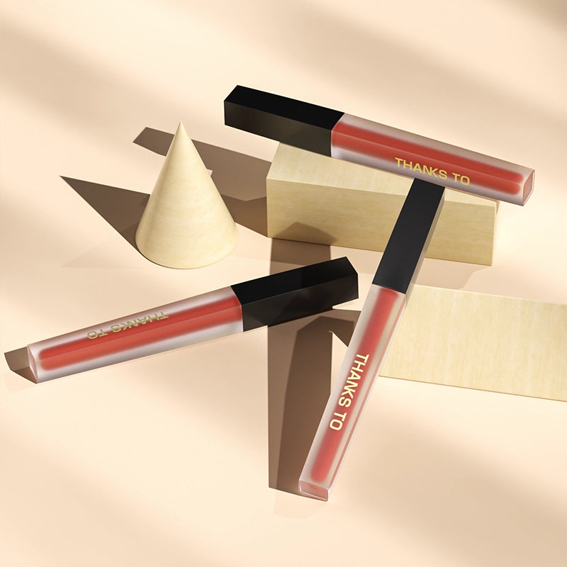 THANKS TO Flawless Matte Air Lip Gloss-Long-lasting Velvet Finish with four colors