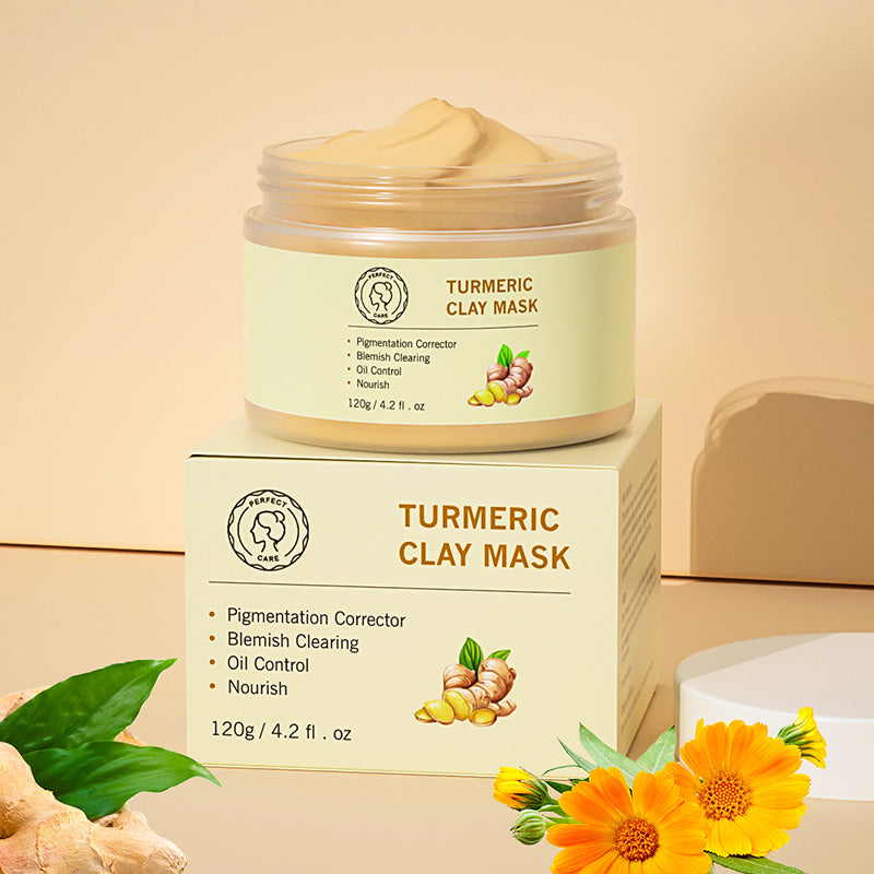 PERFECT CARE Turmeric Vitamin C Clay Mask Facial Mask with Vitamin C E for Radiant Skin