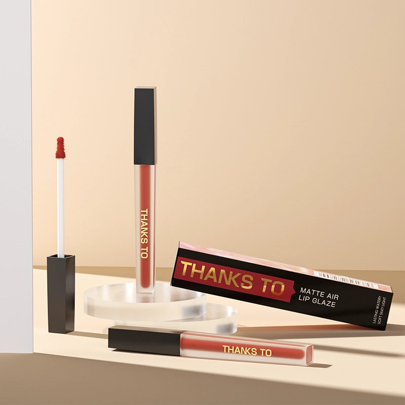 THANKS TO Flawless Matte Air Lip Gloss-Long-lasting Velvet Finish with four colors