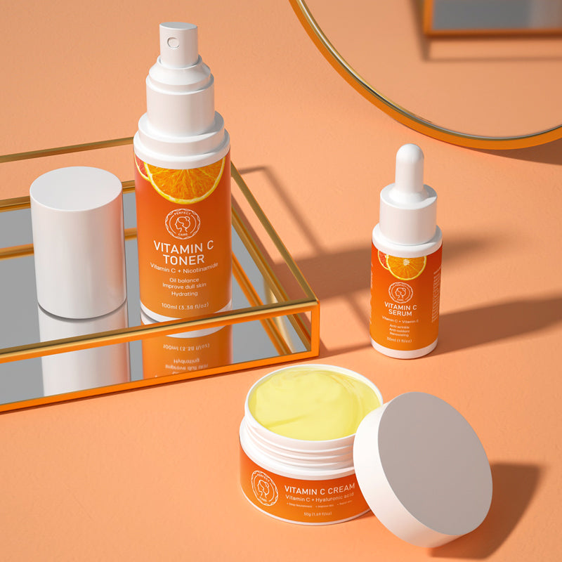 PERFECT CARE Vitamin C Skincare Set | Vitamin C Serum,Toner,Cream Set